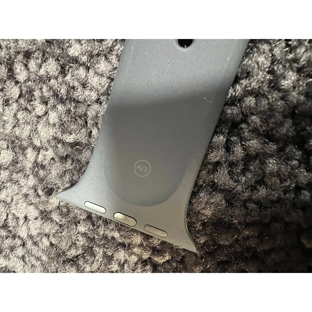 OEM Apple Watch Sport Band Size S M Gray/Midnight Blue Silicone ONLY HALF